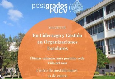 Abiertas postulaciones al Magíster en Liderazgo y Gestión en Organizaciones Escolares PUCV - Foto 1