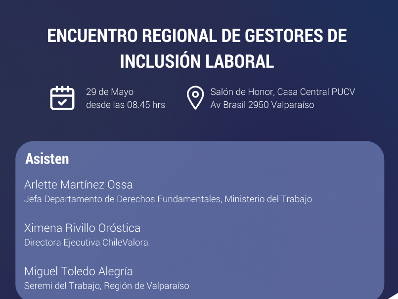 PUCV realizará Encuentro Regional de Gestores de Inclusión Laboral