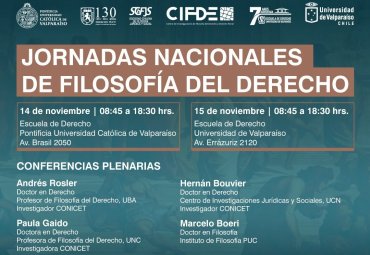 PUCV acogerá Jornadas Nacionales de Filosofía del Derecho