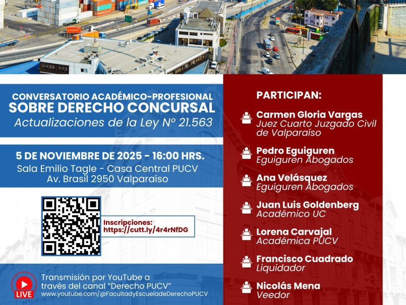 Escuela de Derecho realizará conversatorio sobre actualizaciones de la Ley N° 21.563