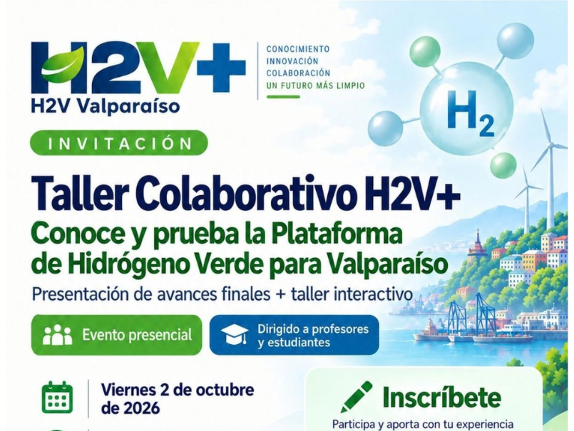 Taller colaborativo abordará avances de plataforma para impulsar el hidrógeno verde en Valparaíso