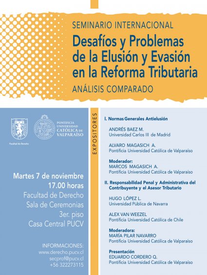 Seminario Internacional "Desafíos y problemas de la elusión y evasión en la Reforma Tributaria"