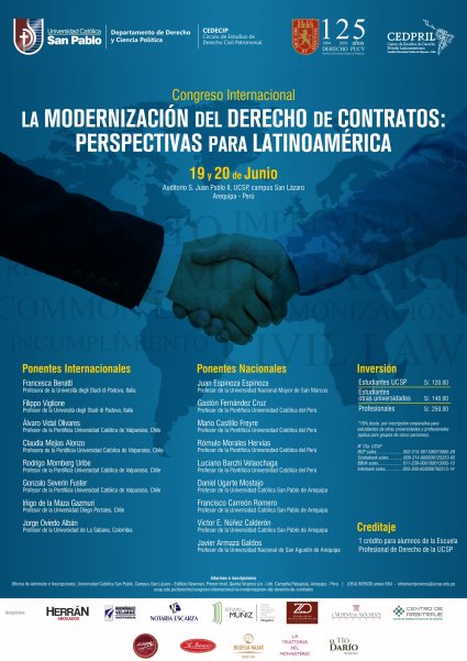 Congreso Internacional "La Modernización del Derecho de Contratos: Perspectivas para Latinoamérica"