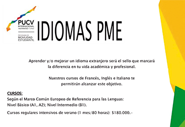 Inscripciones abiertas para cursos Idiomas PME – enero 2019