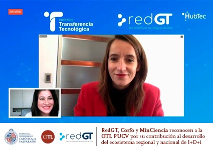 RedGT, Corfo y MinCiencia premian a la OTL PUCV por su contribución al desarrollo del ecosistema regional y nacional de I+D+i