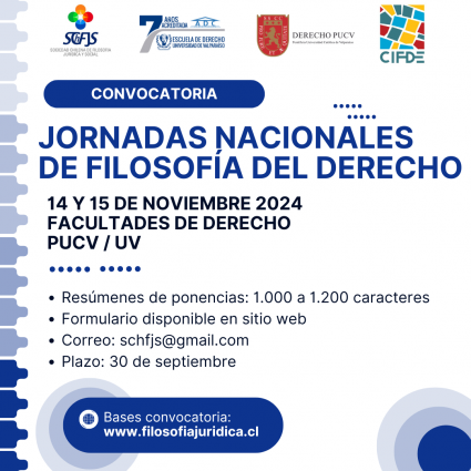 Convocatoria a ponencias Jornadas Nacionales de Filosofía del Derecho